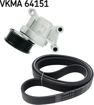 SKF VKMA 64151 - Поликлиновий ремінний комплект autozip.com.ua