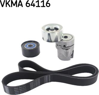 SKF VKMA 64116 - Поликлиновий ремінний комплект autozip.com.ua