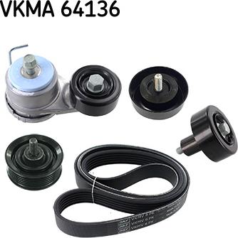 SKF VKMA 64136 - Поликлиновий ремінний комплект autozip.com.ua
