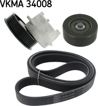 SKF VKMA 34008 - Поликлиновий ремінний комплект autozip.com.ua