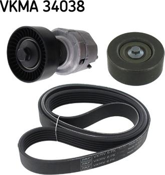 SKF VKMA 34038 - Поликлиновий ремінний комплект autozip.com.ua