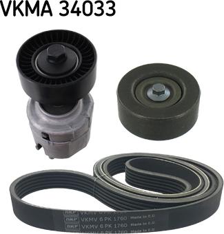 SKF VKMA 34033 - Поликлиновий ремінний комплект autozip.com.ua