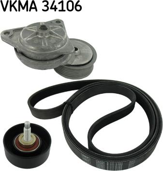 SKF VKMA 34106 - Поликлиновий ремінний комплект autozip.com.ua