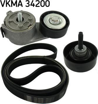 SKF VKMA 34200 - Поликлиновий ремінний комплект autozip.com.ua