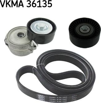 SKF VKMA 36135 - Поликлиновий ремінний комплект autozip.com.ua
