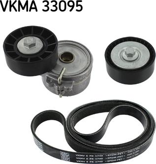 SKF VKMA 33095 - Поликлиновий ремінний комплект autozip.com.ua