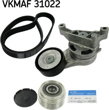 SKF VKMAF 31022 - Поликлиновий ремінний комплект autozip.com.ua