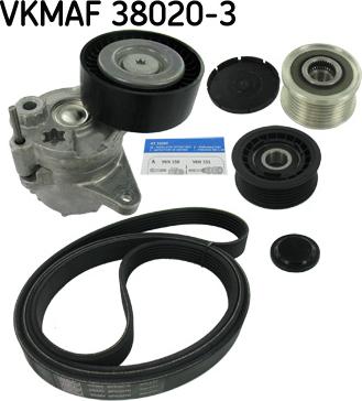 SKF VKMAF 38020-3 - Поликлиновий ремінний комплект autozip.com.ua