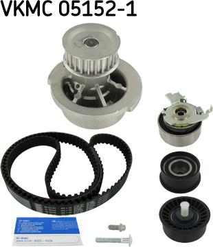 SKF VKMC 05152-1 - Водяний насос + комплект зубчатого ременя autozip.com.ua