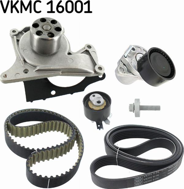 SKF VKMC 16001 - Водяний насос + комплект зубчатого ременя autozip.com.ua