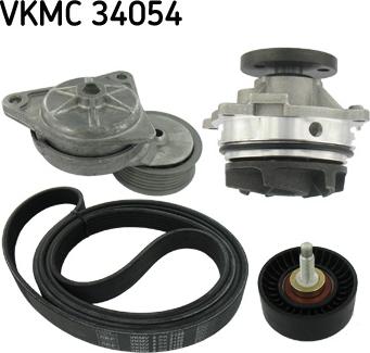 SKF VKMC 34054 - Водяний насос + комплект струмкових ременів autozip.com.ua