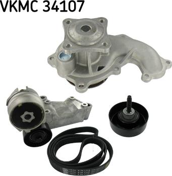 SKF VKMC 34107 - Водяний насос + комплект струмкових ременів autozip.com.ua