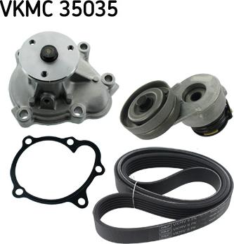 SKF VKMC 35035 - Водяний насос + комплект струмкових ременів autozip.com.ua