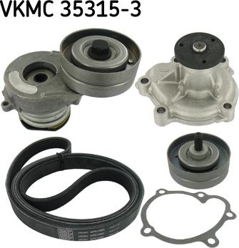 SKF VKMC 35315-3 - Водяний насос + комплект струмкових ременів autozip.com.ua