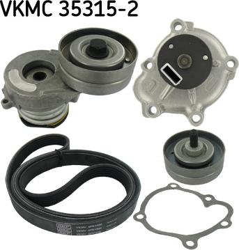 SKF VKMC 35315-2 - Водяний насос + комплект струмкових ременів autozip.com.ua