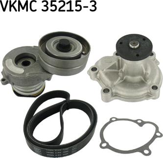 SKF VKMC 35215-3 - Водяний насос + комплект струмкових ременів autozip.com.ua