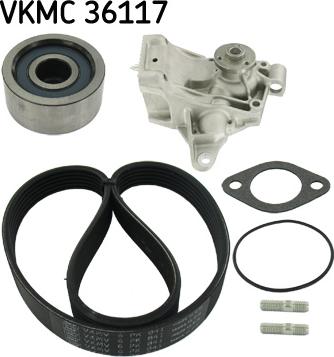 SKF VKMC 36117 - Водяний насос + комплект струмкових ременів autozip.com.ua