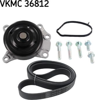 SKF VKMC 36812 - Водяний насос + комплект струмкових ременів autozip.com.ua