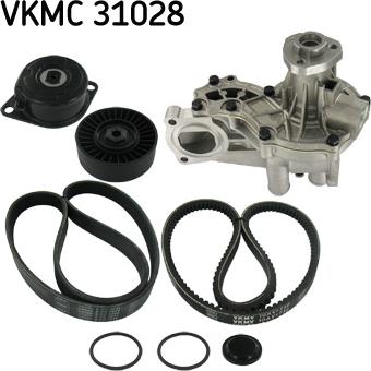 SKF VKMC 31028 - Водяний насос + комплект струмкових ременів autozip.com.ua