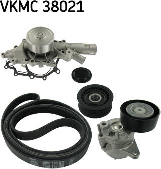 SKF VKMC 38021 - Водяний насос + комплект струмкових ременів autozip.com.ua