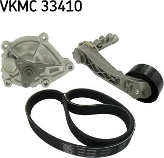 SKF VKMC 33410 - Водяний насос + комплект струмкових ременів autozip.com.ua