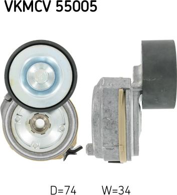 SKF VKMCV 55005 - Паразитний / провідний ролик, поліклиновий ремінь autozip.com.ua