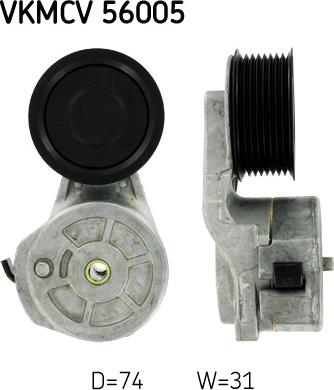 SKF VKMCV 56005 - Натягувач ременя, поліклиновий ремінь autozip.com.ua