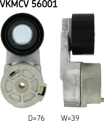 SKF VKMCV 56001 - Паразитний / провідний ролик, поліклиновий ремінь autozip.com.ua