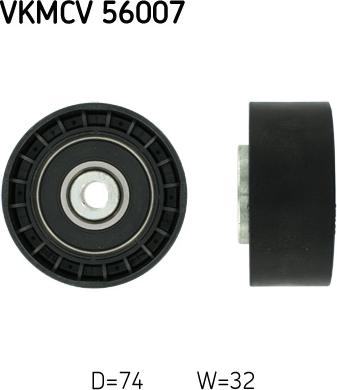 SKF VKMCV 56007 - Паразитний / провідний ролик, поліклиновий ремінь autozip.com.ua