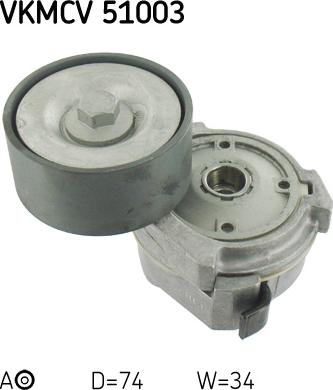 SKF VKMCV 51003 - Паразитний / провідний ролик, поліклиновий ремінь autozip.com.ua