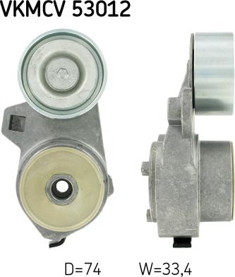 SKF VKMCV 53012 - Натягувач ременя, клинові зуб. autozip.com.ua