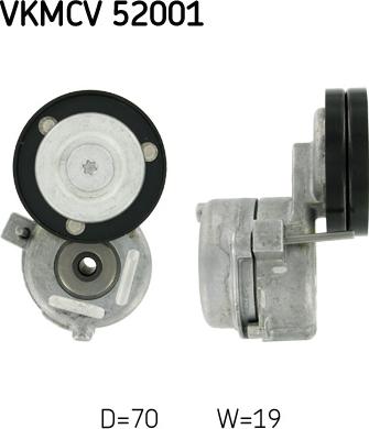 SKF VKMCV 52001 - Паразитний / провідний ролик, поліклиновий ремінь autozip.com.ua