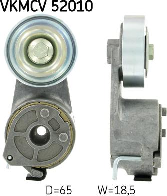 SKF VKMCV 52010 - Натягувач ременя, поліклиновий ремінь autozip.com.ua