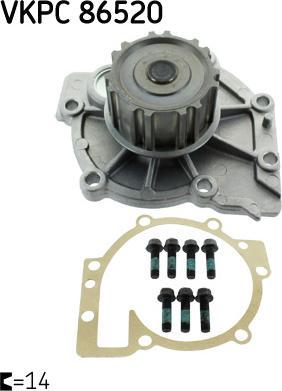 SKF VKPC 86520 - Водяний насос autozip.com.ua