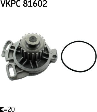 SKF VKPC 81602 - Водяний насос autozip.com.ua