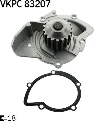 SKF VKPC 83207 - Водяний насос autozip.com.ua