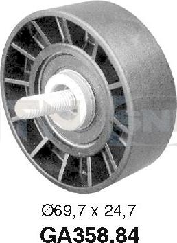 SNR GA358.84 - Паразитний / провідний ролик, поліклиновий ремінь autozip.com.ua