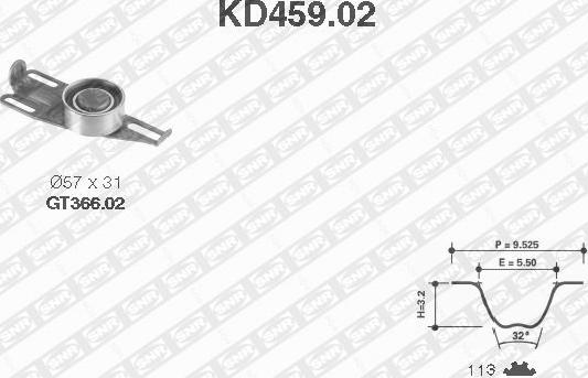 SNR KD459.02 - Комплект ременя ГРМ autozip.com.ua