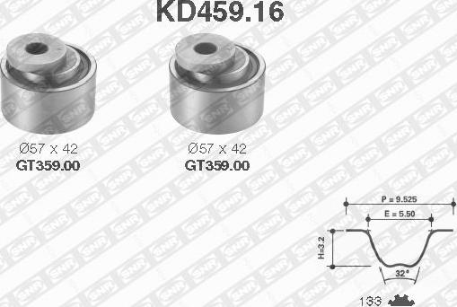 SNR KD459.16 - Комплект ременя ГРМ autozip.com.ua