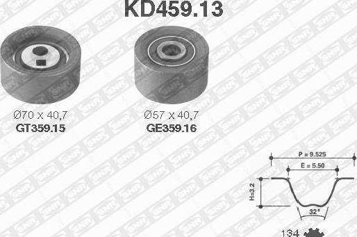 SNR KD459.13 - Комплект ременя ГРМ autozip.com.ua