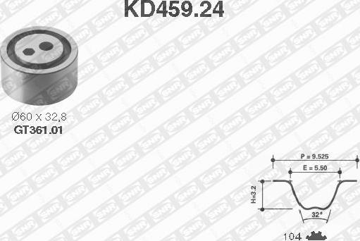 SNR KD459.24 - Комплект ременя ГРМ autozip.com.ua