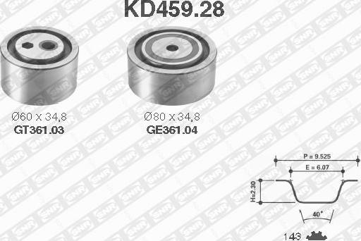 SNR KD459.28 - Комплект ременя ГРМ autozip.com.ua