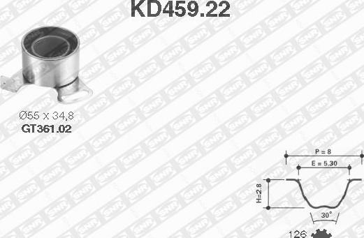 SNR KD459.22 - Комплект ременя ГРМ autozip.com.ua