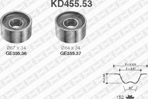 SNR KD455.53 - Комплект ременя ГРМ autozip.com.ua