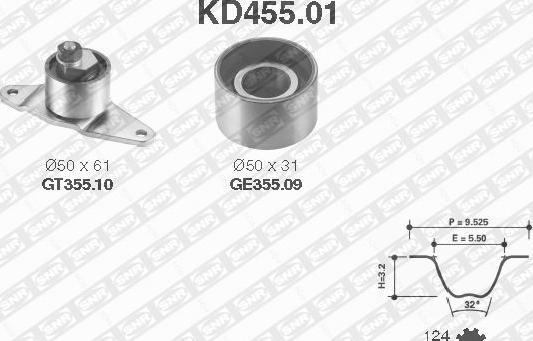 SNR KD455.01 - Комплект ременя ГРМ autozip.com.ua