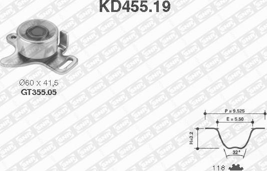 SNR KD455.19 - Комплект ременя ГРМ autozip.com.ua