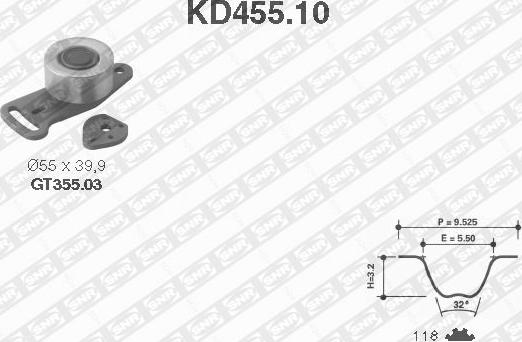 SNR KD455.10 - Комплект ременя ГРМ autozip.com.ua