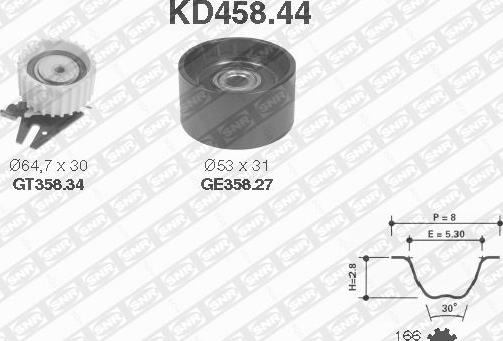 SNR KD458.44 - Комплект ременя ГРМ autozip.com.ua