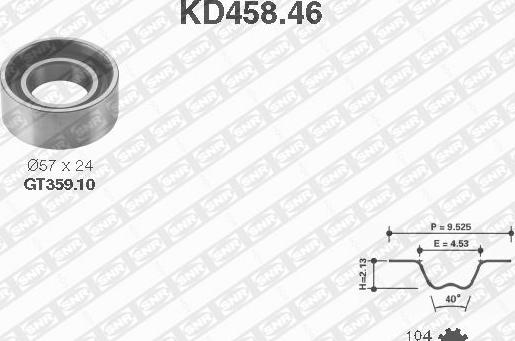 SNR KD458.46 - Комплект ременя ГРМ autozip.com.ua
