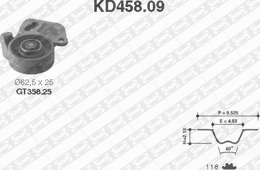 SNR KD458.09 - Комплект ременя ГРМ autozip.com.ua